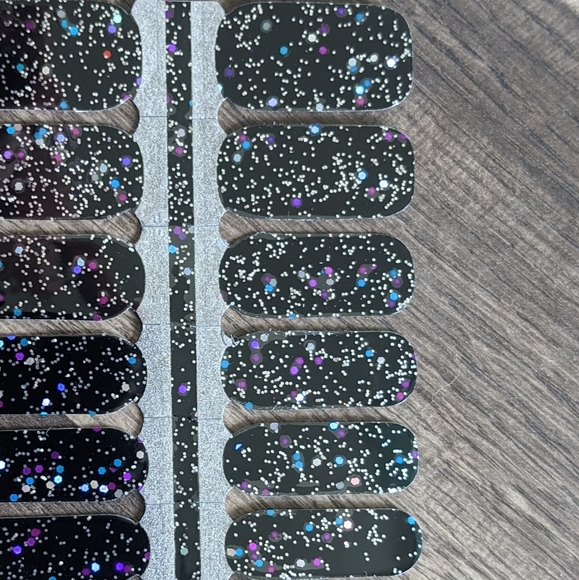 Nail Wraps - Black Confetti Glitter - Picture 1 of 1